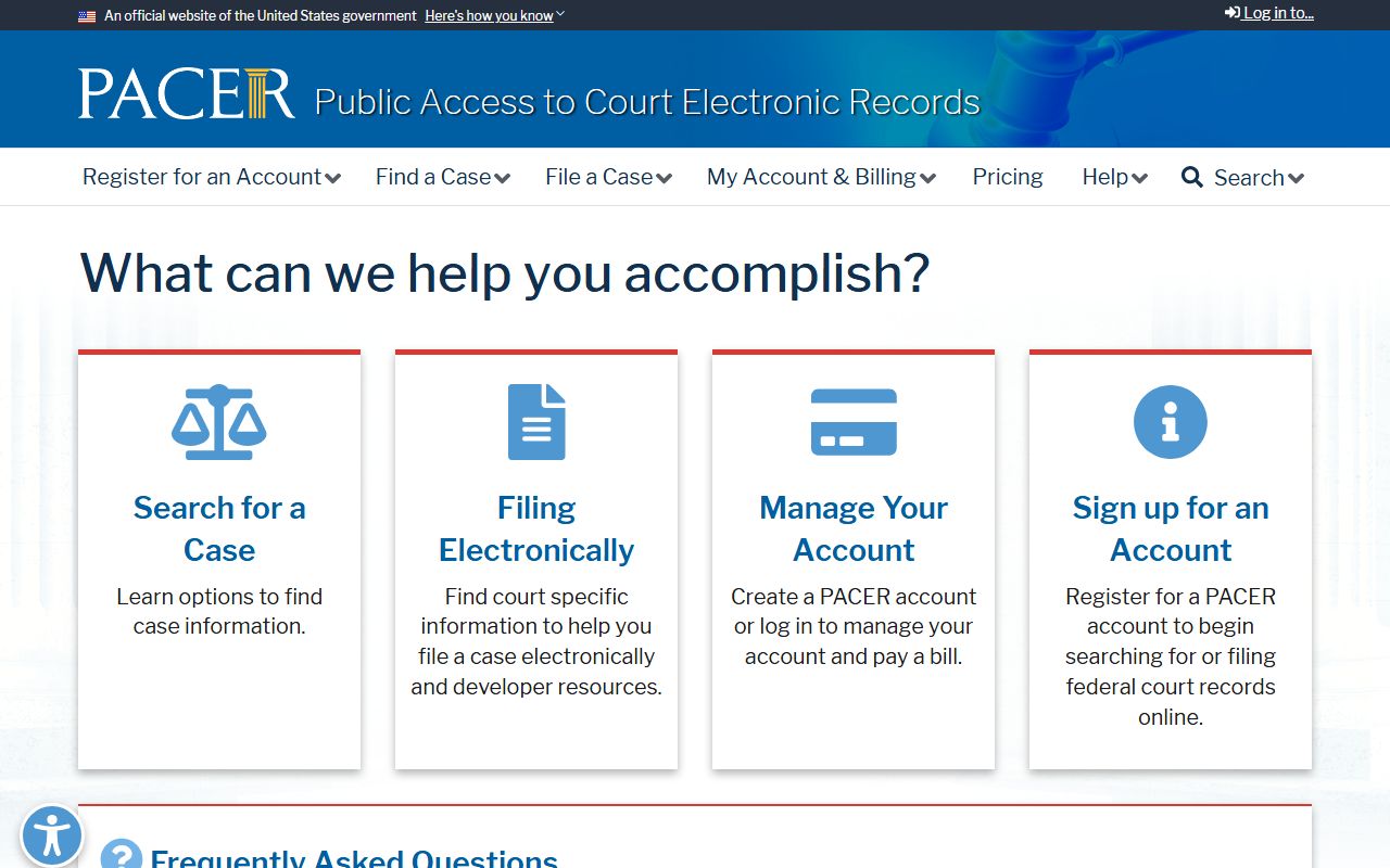 PACER federal case access for searching Guilford County court dockets in federal court