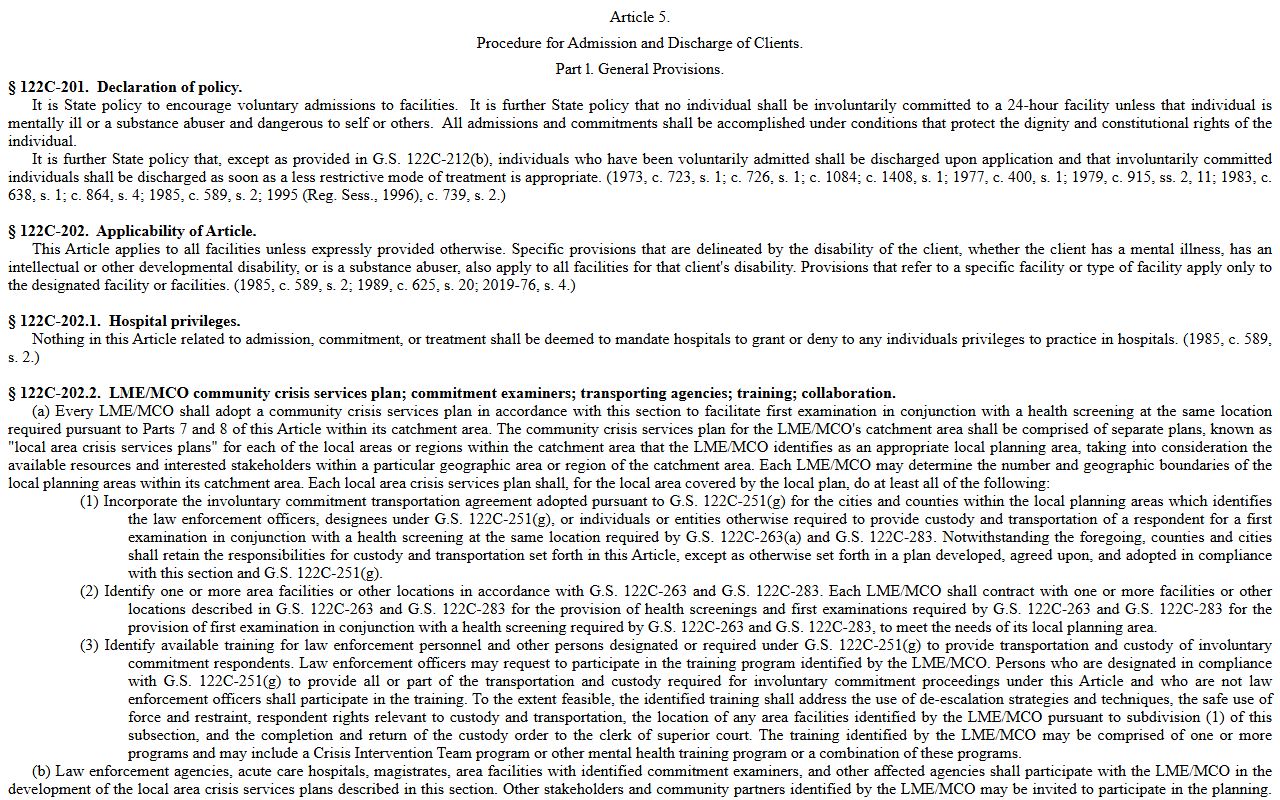 North Carolina mental health confidentiality statutes applying to Guilford County probate and guardianship records