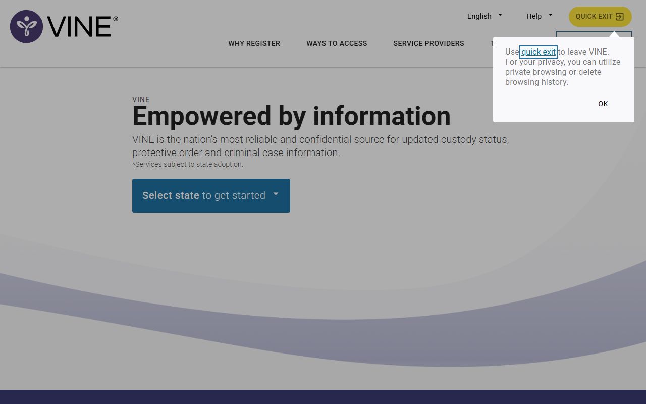 VINELink custody notifications for Guilford County released inmates