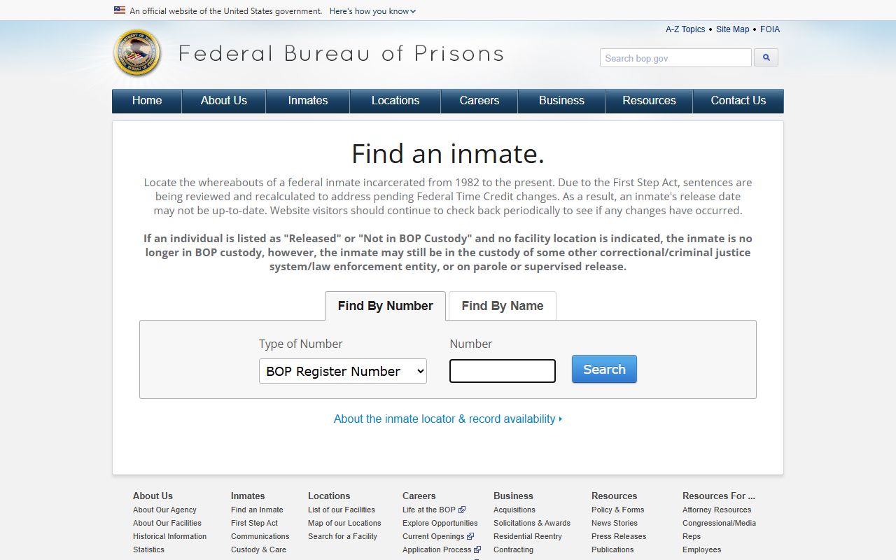 BOP inmate locator for federal Guilford County released inmates