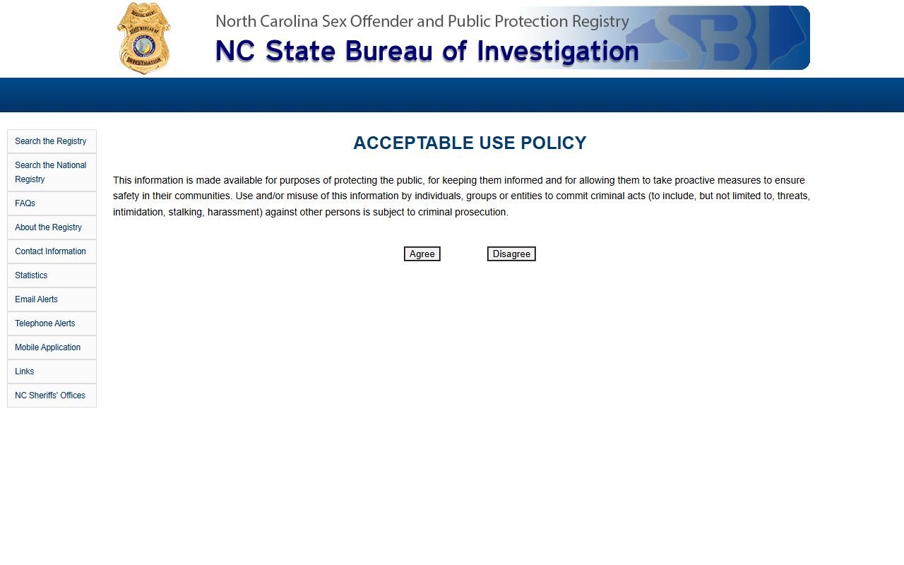 NC SBI sex offender registry for Guilford County released inmates